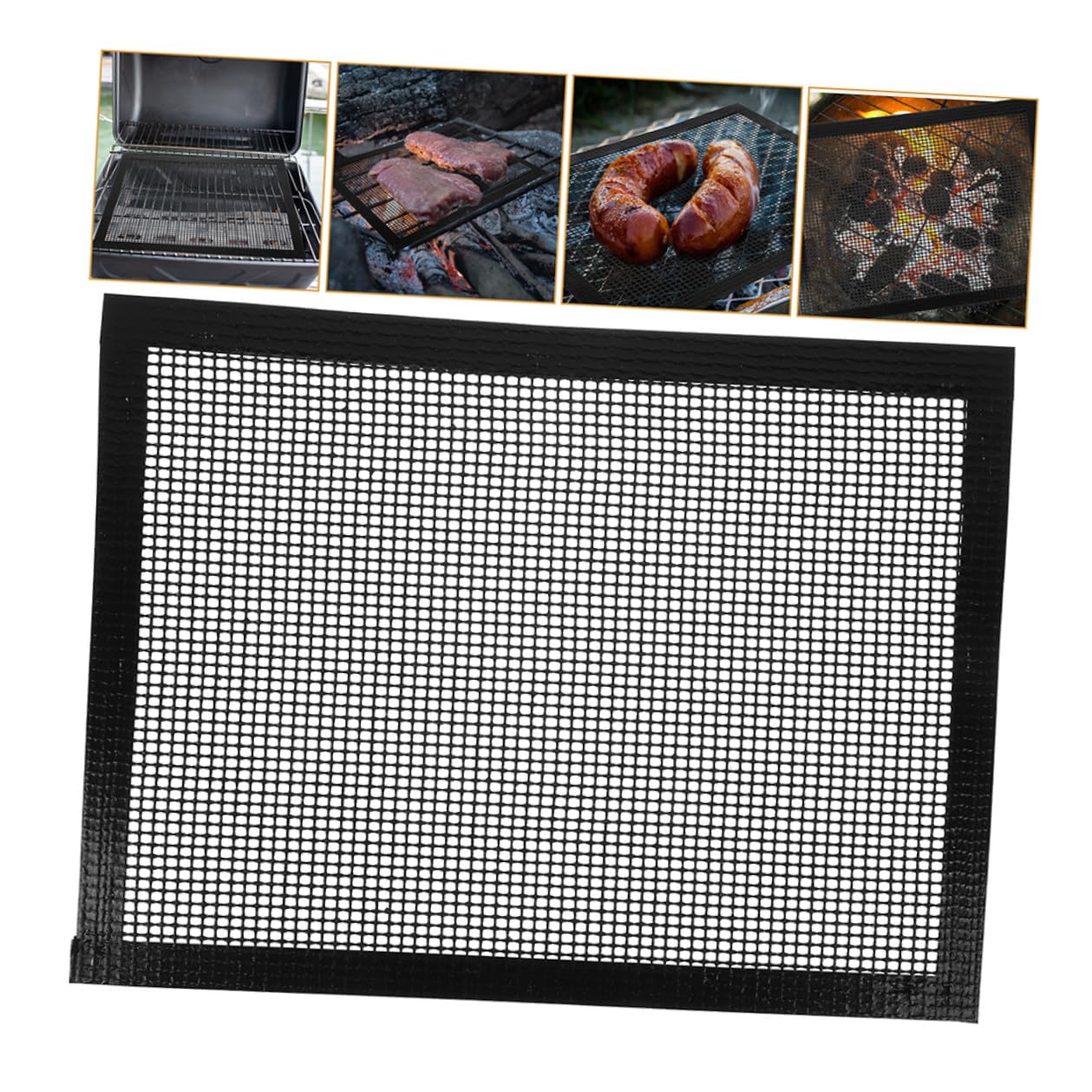 ORFOFE 3 Stück Antihaft BBQ Grillmatten aus lebensmittelechtem PTFE hitzebeständig Wiederverwendbare Grillmatte für Gas Elektro und Holzkohlegrills leicht zu Wiederverwendbar