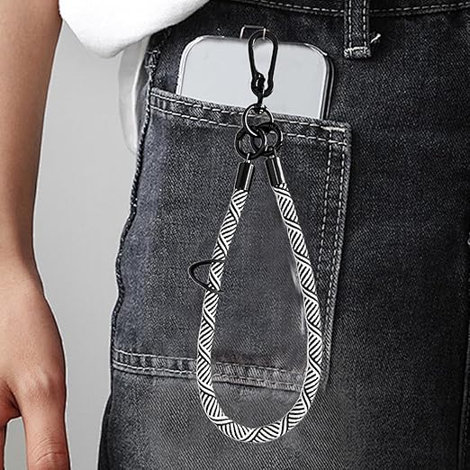 Sangle Rétractable Antivol Pour Téléphone – 2 Pièces, Longueur 20 Cm, Avec Mousqueton, Pour Randonnée Et Shopping