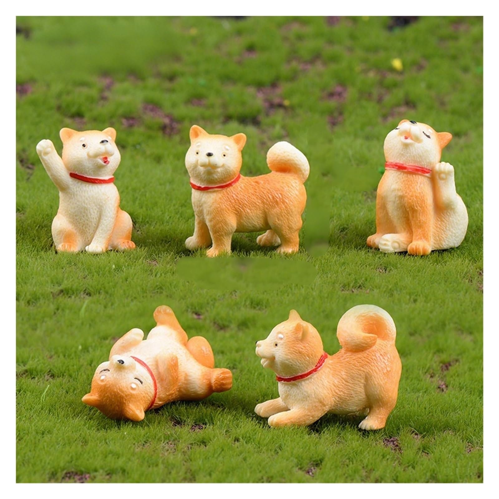 YDMHYLAI Garden Ornaments Miniature Garden Ornament Statue Figurines for Landscape Pot Dollhouse Home Decor, Soft Lightweight(5pcs Dogs)