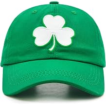 St Patricks Day Baseball Cap for Men Women, Adjustable Embroidered Shamrock Green Hat for Adults