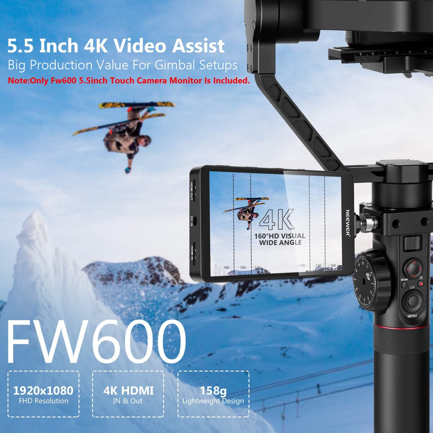Best Promo Neewer FW600 5.5-Inch Touch Screen Camera Field Monitor Full HD 1920x1080, 4K HDMI DC in/Output RGB Waveform/Vector Scope/3D-LUT,Video Peaking Focus Assist with Tilt Arm for DSLR Cameras and Gimbal 🔥 Hot Deals Neewer FW600 5.5-Inch Touch Screen Camera Field Monitor Full HD 1920x1080, 4K HDMI DC in/Output RGB Waveform/Vector Scope/3D-LUT,Video Peaking Focus Assist with Tilt Arm for DSLR Cameras and Gimbal