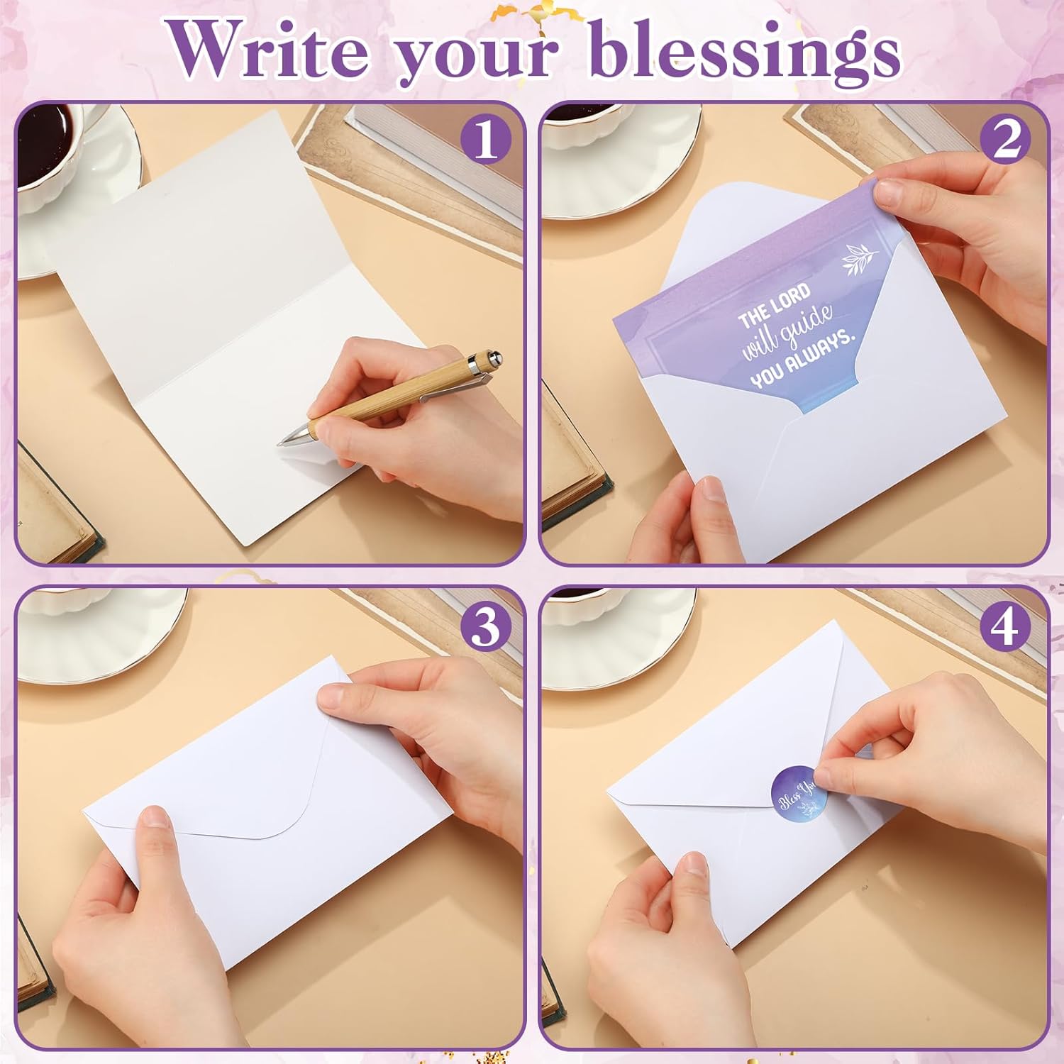 120 Set Inspirational Christian Greeting Cards Bulk with Envelopes Scripture, Inspirational Bible Verse of Christian Greeting Card for Christmas Thanksgiving Birthday Gift, 4 x 6''(Watercolor)