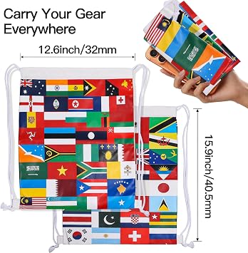 AICase for Panini World Cup 2026 Fifa Merchandise Drawstring Bag Soccer Game Day Essentials,International Flags Football Decor Accessories Gifts for Fans,Multicultural Travel Gym String Bag Sports