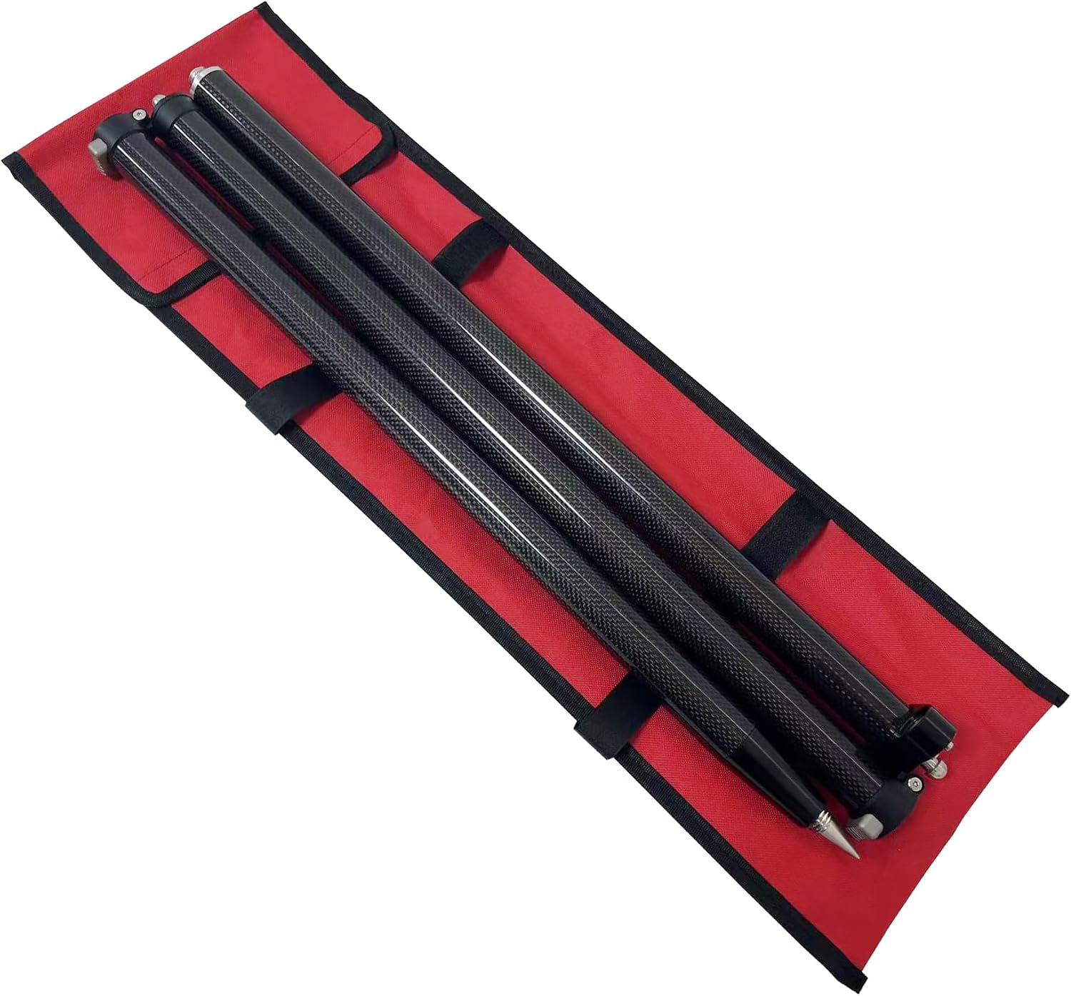 1.8m 6Ft Carbon Fiber Folding Survey Pole with Quick Release Connectors & Bubble Level, RTK GNSS Prism GPS Rover Rod, OD 32mm, 5/8"-11 Male Thread