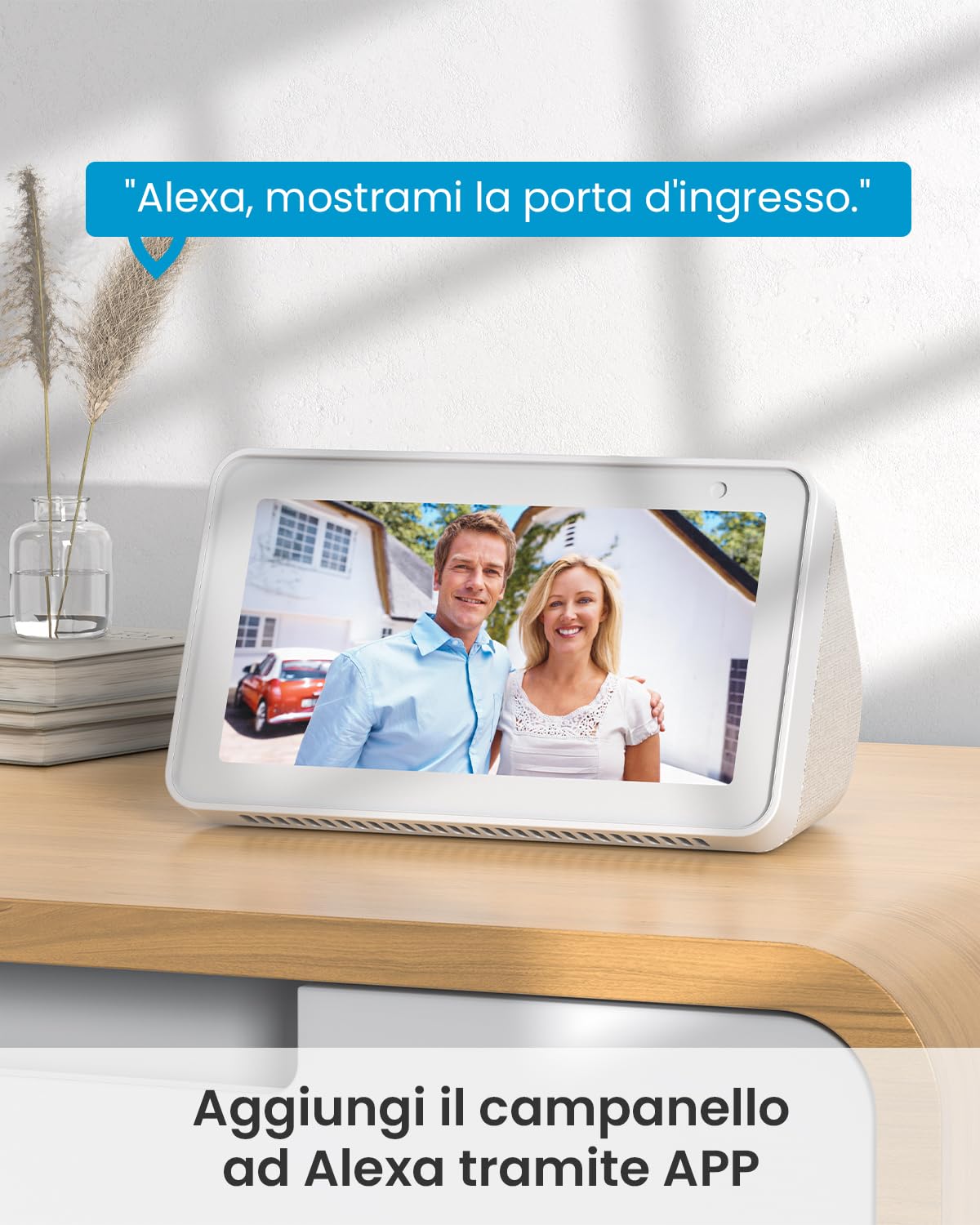 ieGeek 2,5K 5MP Videocitofono Wifi Senza Fili da Esterno Campanello, 166° Video Campanello da Rilevamento Intelligente AI, Batteria Ricaricabile, IP65, Visione Notturna, Alexa Compatibile, 2,4Ghz