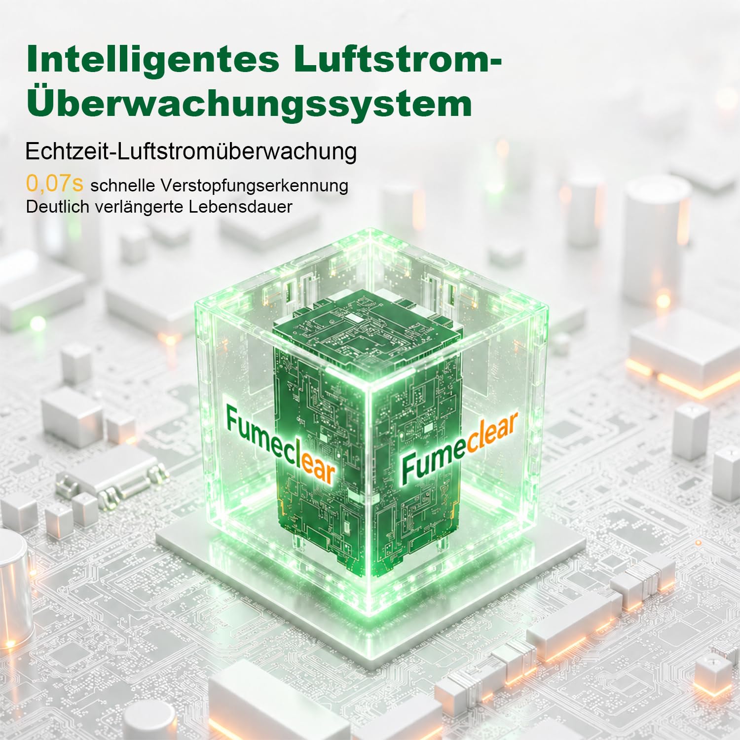 FumeClear FC-100A Lötrauchabsaugung Leistungsstarke 200 to 260m³/h Absaugung, Lötrauchabsorber, geräuscharmes, 3-stufiges Filtersystem mit 12 Filtern für Laserschweißen, Rauchabsaugung