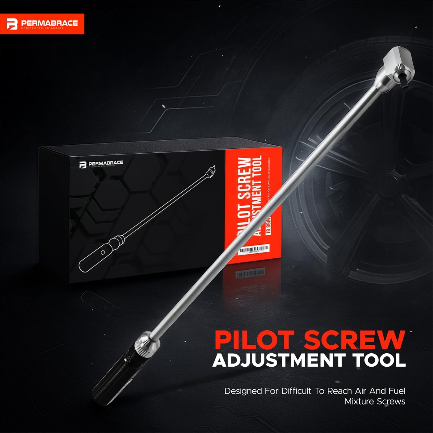 Pilot Screw Adjustment Tool 18.89 90 Degree Angled Head for No-Disassembly Tuning. Metal Replacement Tool for ATV, Dirt Bike, Motorcycle, UTV, Snowmobile & Small Engines.