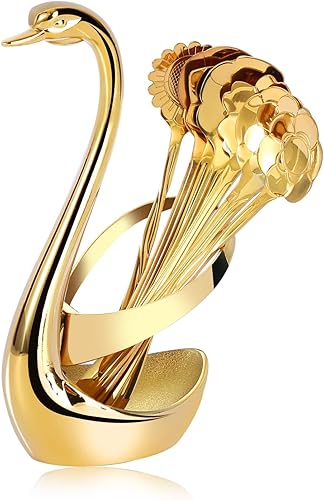 Vista 31 de AnSaw Juego de 8 cucharas de flores de arco iris, cucharas de té reutilizables de acero inoxidable para revolver café, mezclar, azúcar, postre