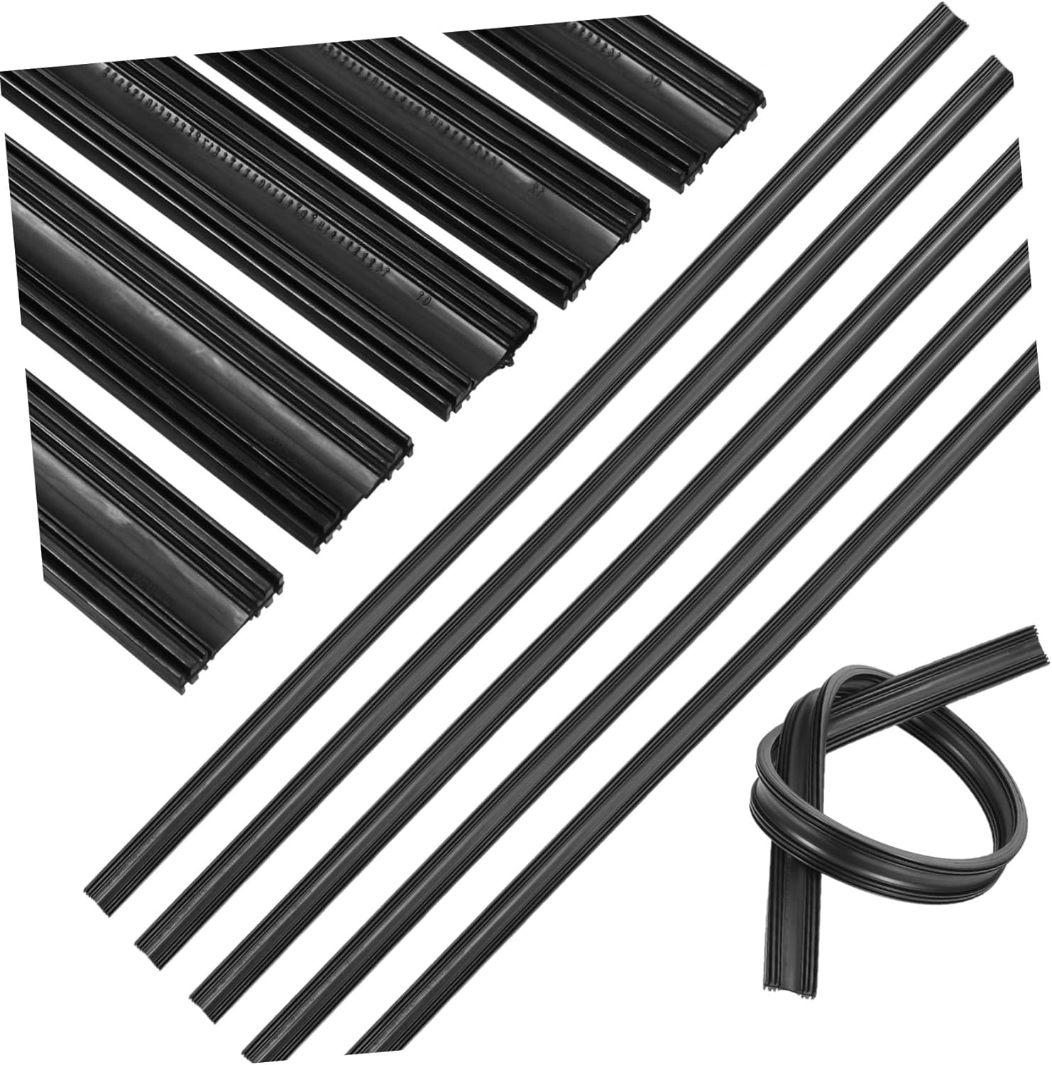 Zerodeko 10pcs Frameless Windshield Wiper Strips Durable Rubber Blades Fit for Cars and Trucks Easy Installation High Temperature Resistant for Visibility