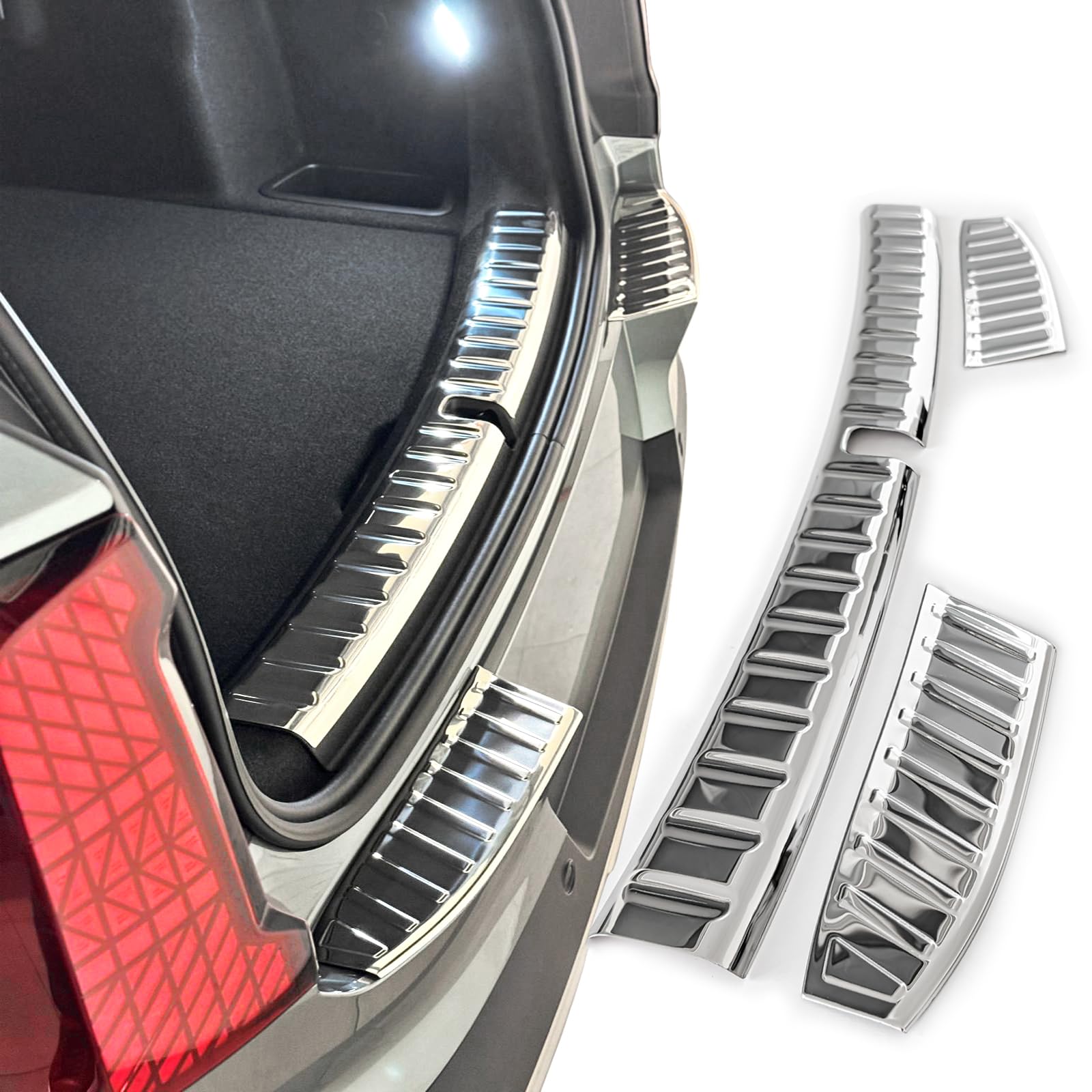 RECAMBO Protector de parachoques de acero inoxidable, apto para Mini Countryman, U25, año de fabricación a partir de 2023, juego de 2 piezas en acabado cromado pulido para parachoques interior y