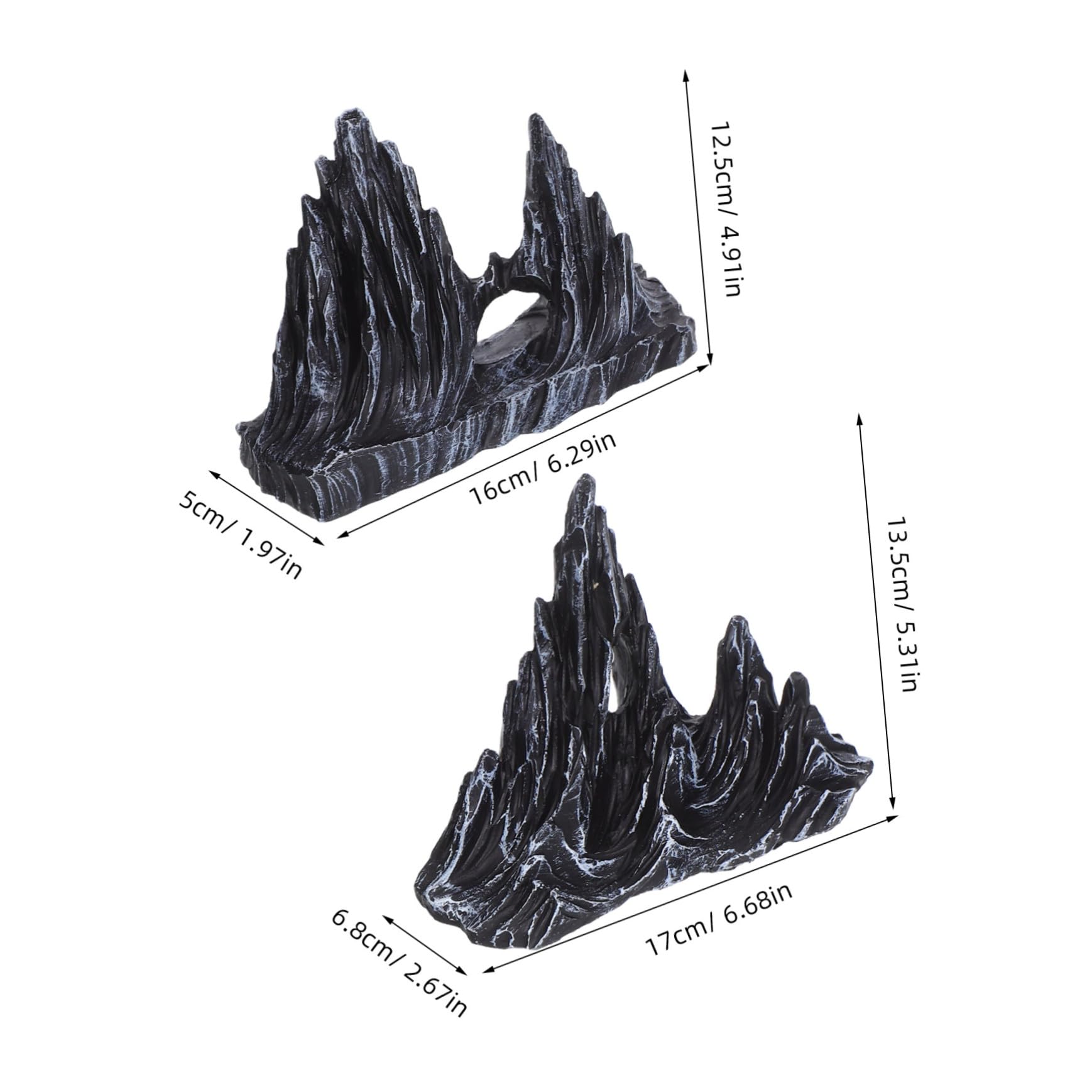 2 Piezas De Decoración De Montaña Artificial para Pecera Cueva para Esconder Peces Betta Refugio De Resina para Pecera Roca De Resina De Montaña Paisaje