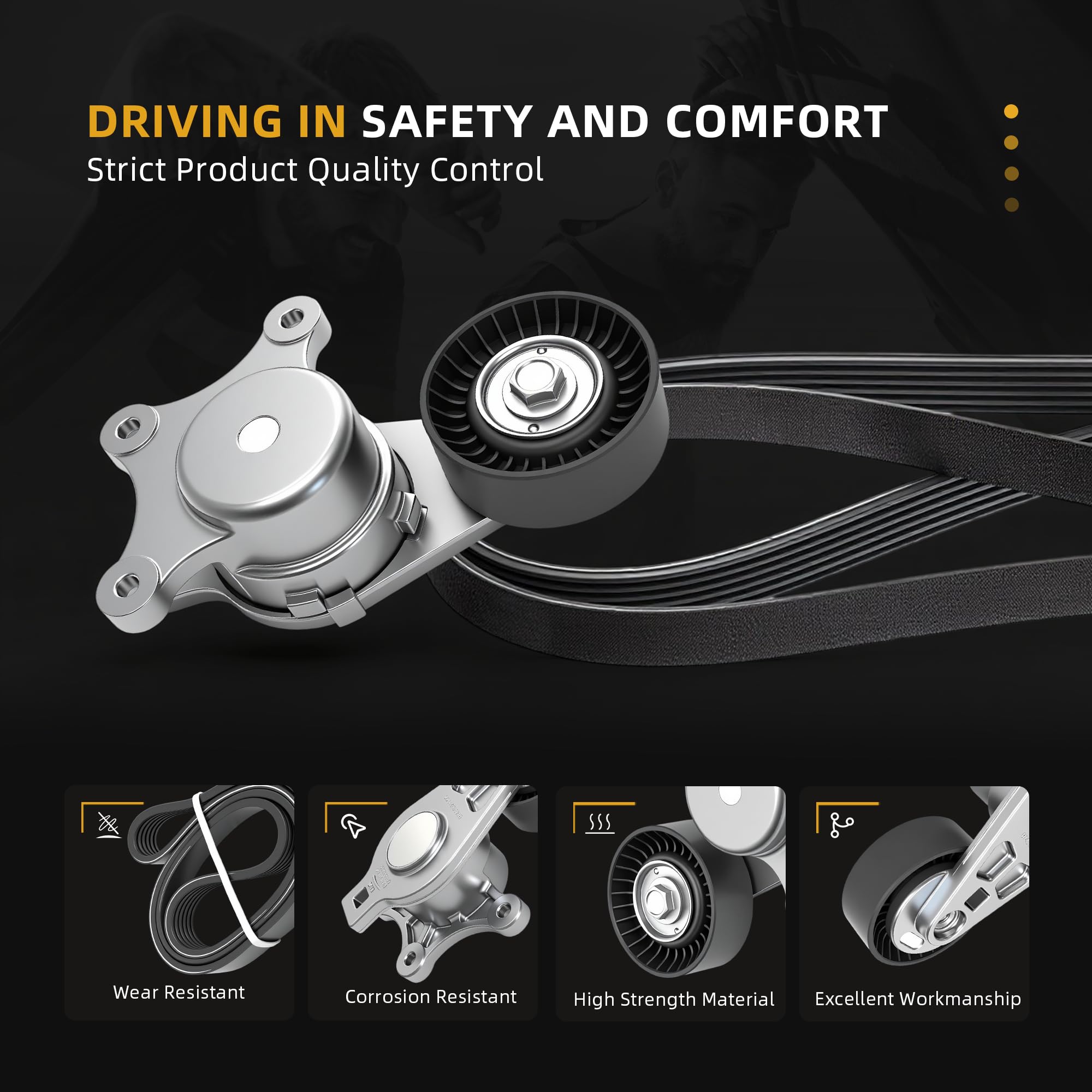 Snapklik.com : Drive Belt Tensioner Kit, Belt Drive Component Kit, Fits ...