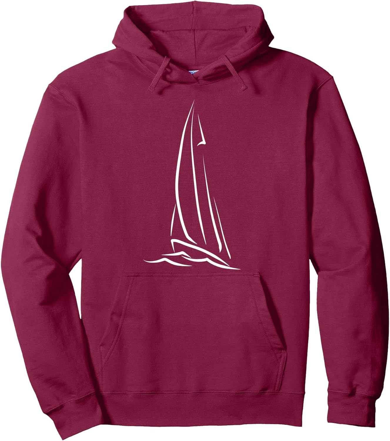 Sailor Boating Anchor - Simple Line Drawing Sailboat Sailing Pullover Hoodie