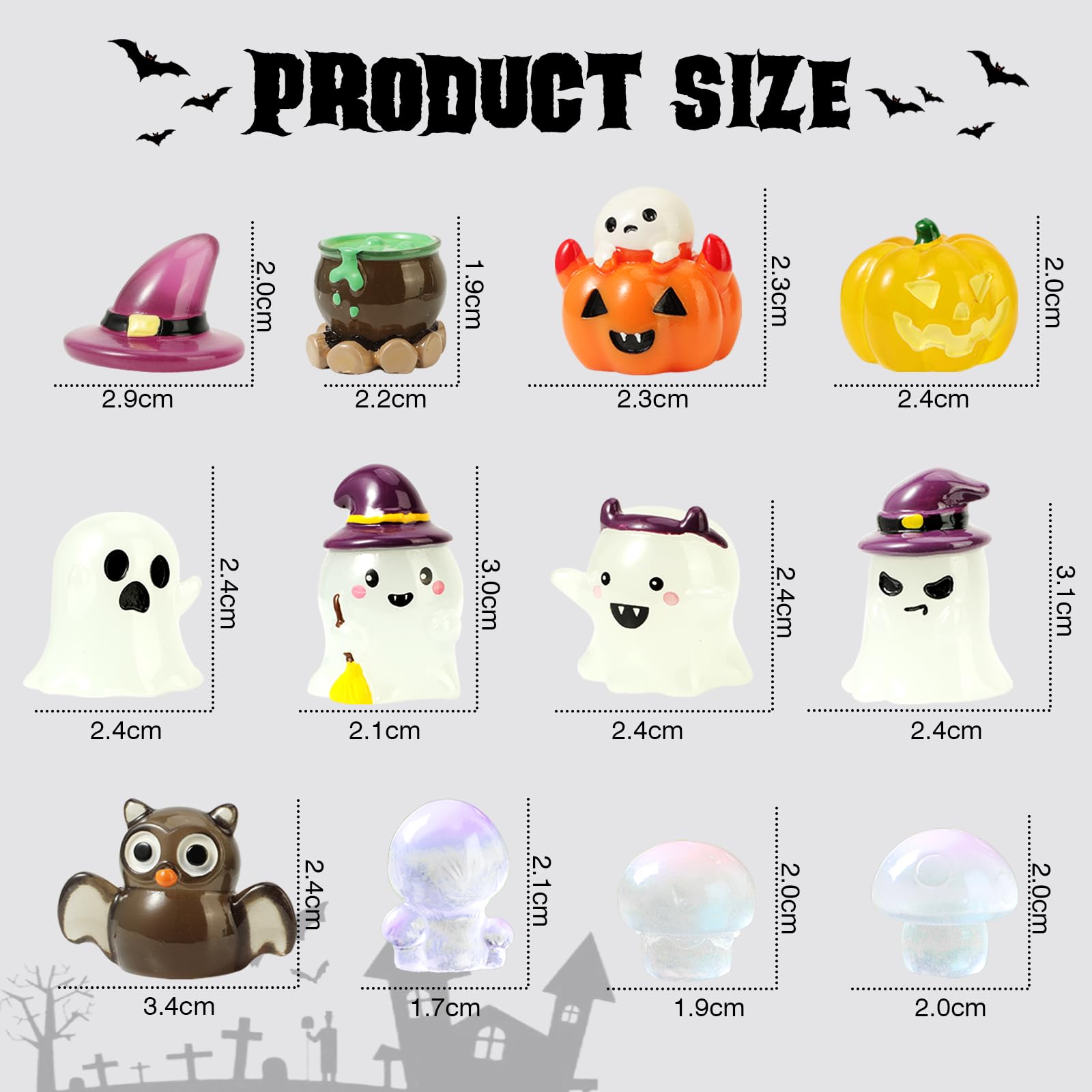 Lot De 30 Figurines Miniatures De Citrouille En Résine