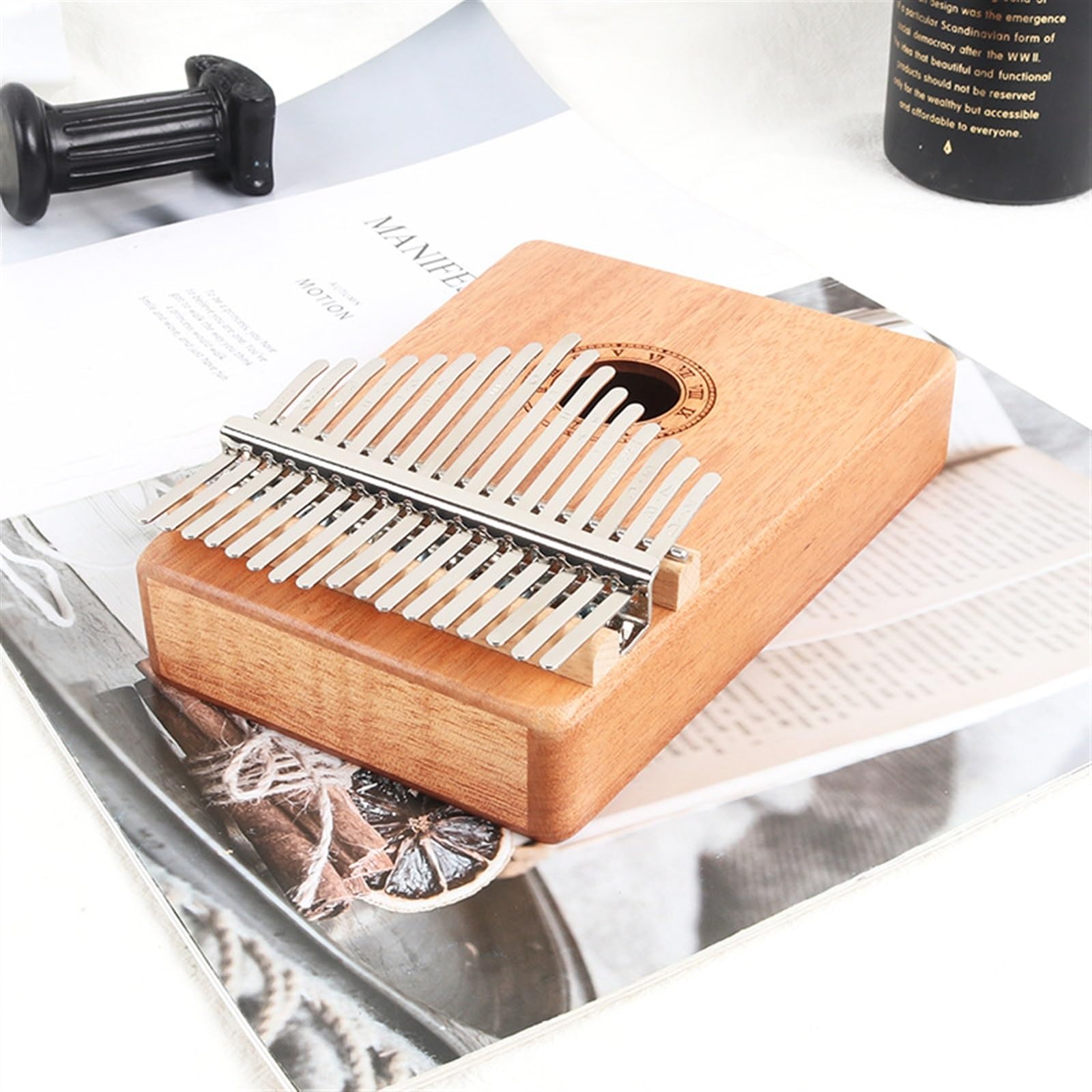 Finger Piano Kalimba 17-Ton-Daumenklavier Aus Mahagoni Fingerklavier Kalimba Afrikanisches Doppelfingerklavier