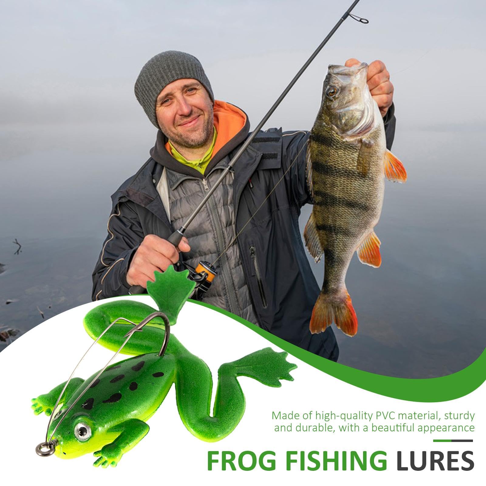 Señuelo de pesca de rana | Topwater Frog - Señuelo de perca realista Swimbait | Señuelo flotante suave, señuelo de pesca de perca artificial, cebo de rana para lucio, agua salada, perca de agua dulce,