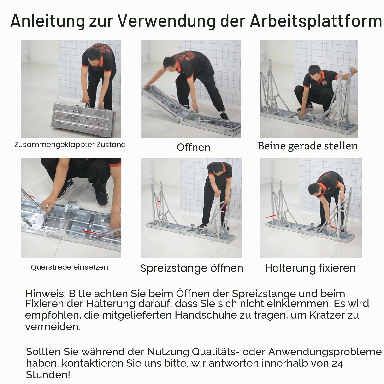 HIYOUGO Arbeitsplattform, Klappbare Tragbare Gerüst, Arbeitsgerüst