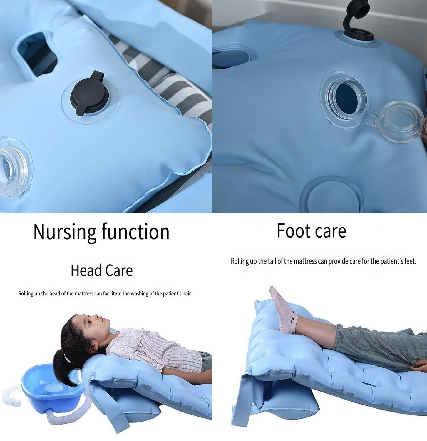 Colchon Antiescaras para Personas Mayores con Bomba De Aire Manual,para Escaras Grado I Y II,Colchón Aire Antiescaras PVC Médico Material,Colchón Personas Encamadas,Colchón para Úlceras