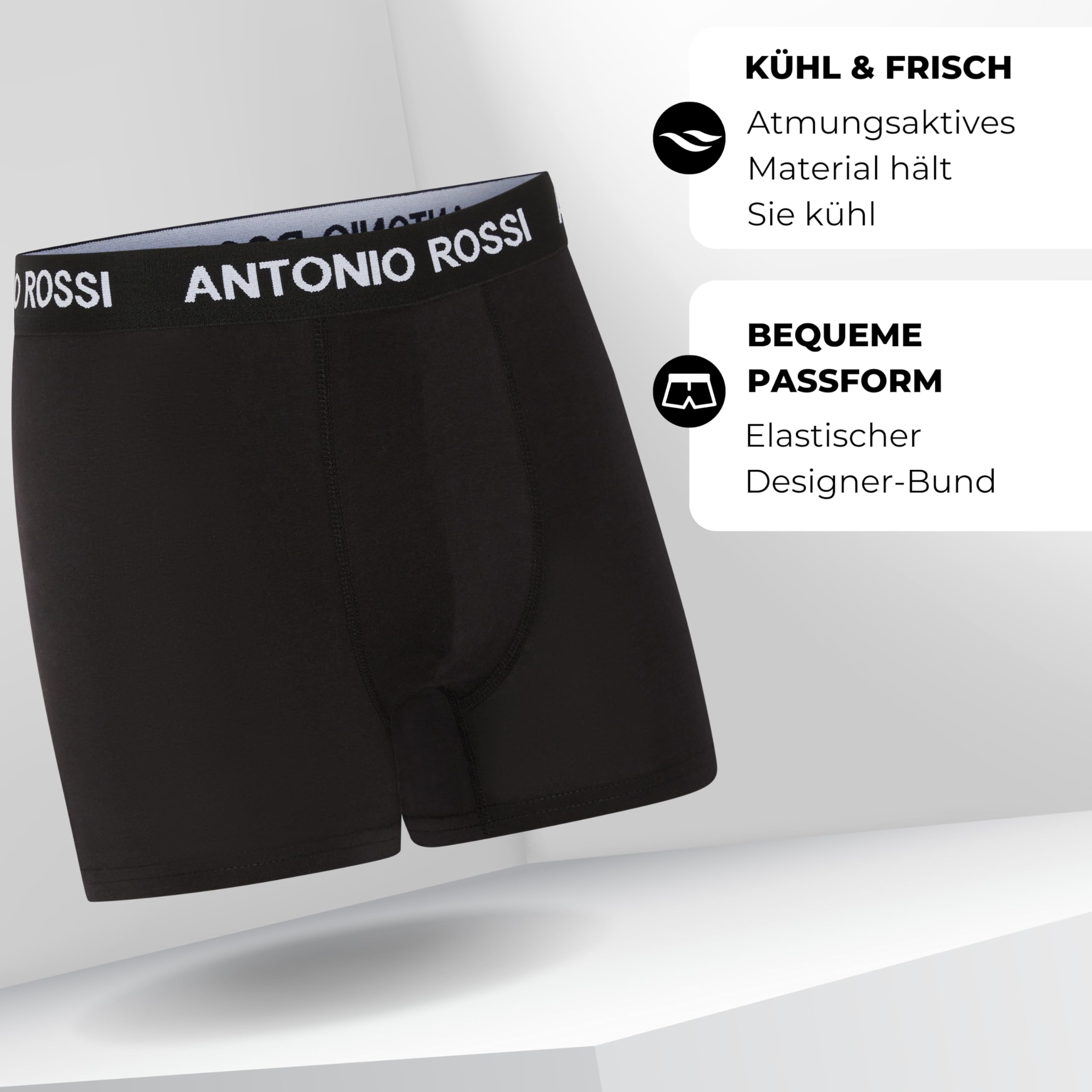 Antonio Rossi 12er-Pack Herren-Boxer-Hipster - Herren-Boxershorts Multipack mit elastischem Bund