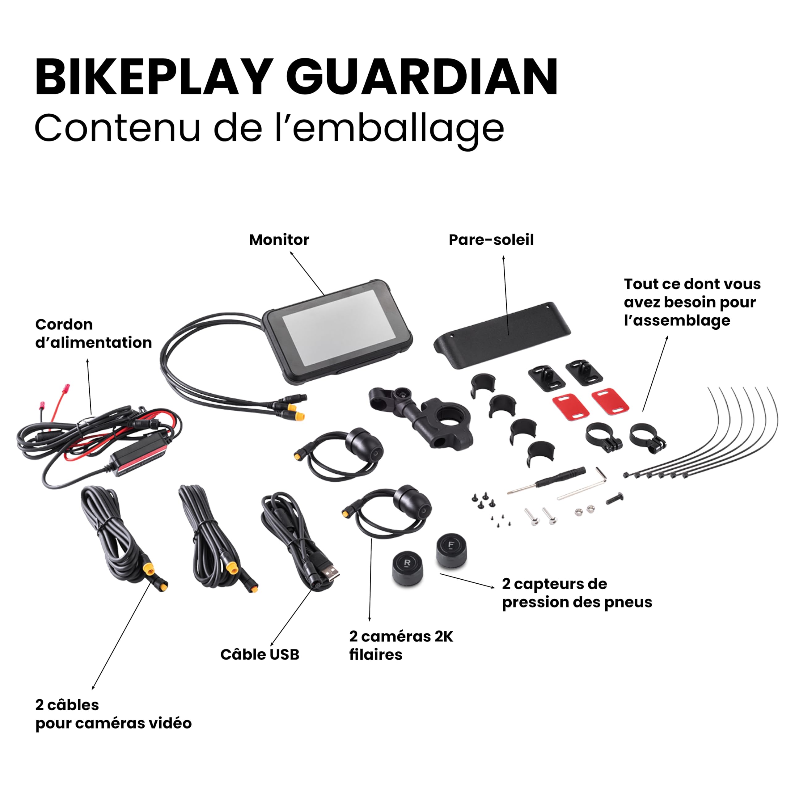 Midland, BikePlay Guardian Display avec Dashcam Moto 5"Touch Screen, Commandes Vocales Surveillance Pression Pneus, Caméra Double Embarquée Étanche Capteur Impact Camera Moto & Android Auto Accessoire