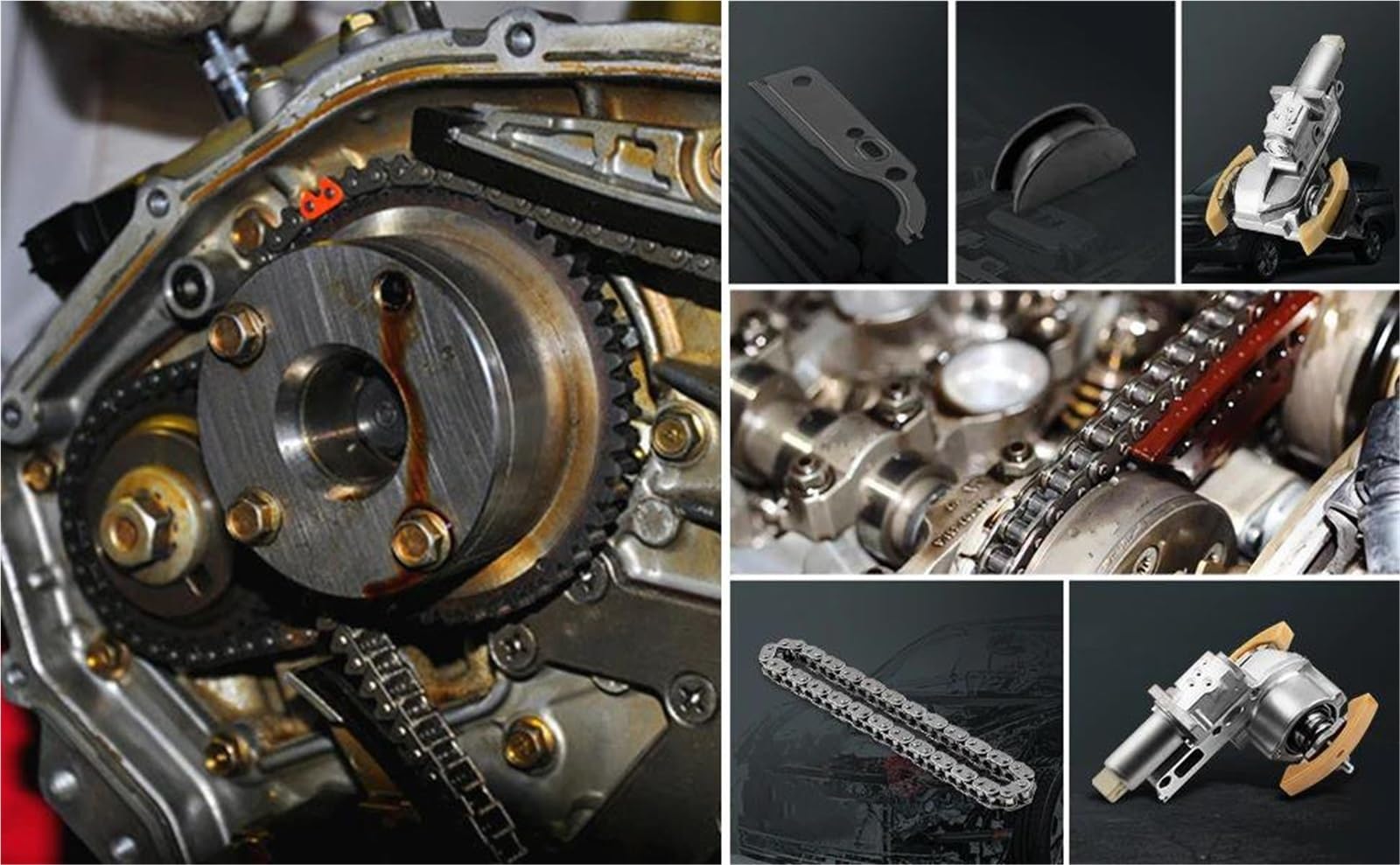 Kit De Tensor Y Cadena Distribución Del Árbol Levas Para Jetta Para Golf Para Passat Motor 1.8T Piñón cadena