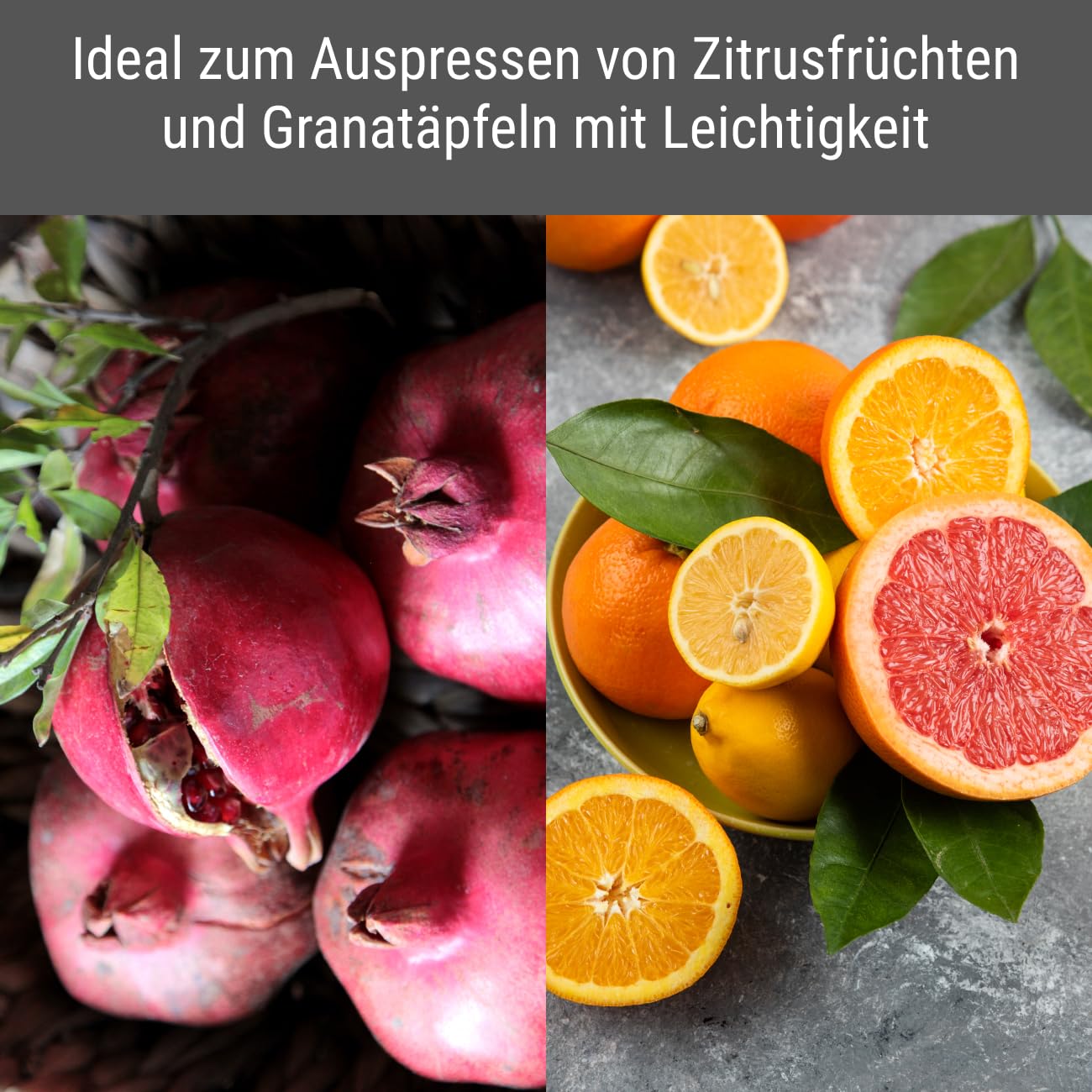 H&H Professionelle Zitruspresse mit Hebelmechanismus, aus Metall, grau, robustes Design, 29 x 40 cm, ideal für Granatäpfel, Zitrusfrüchte, für den privaten und professionellen Gebrauch