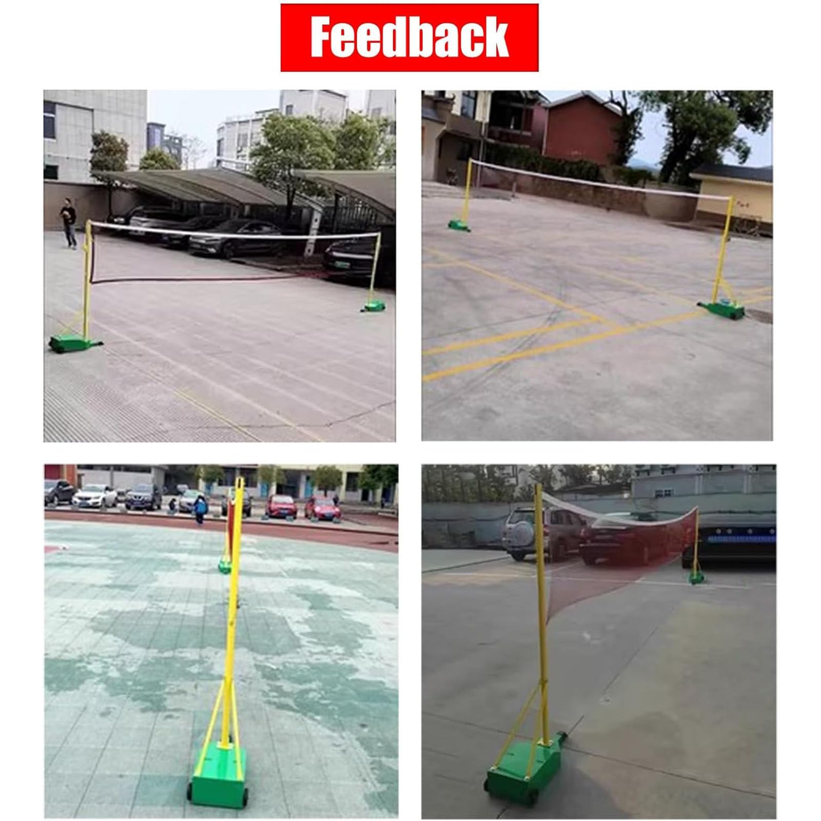 Pali da pallavolo/badminton, supporto per rete da badminton Telaio per rete da badminton mobile con ruote e base stabile per uso interno ed esterno
