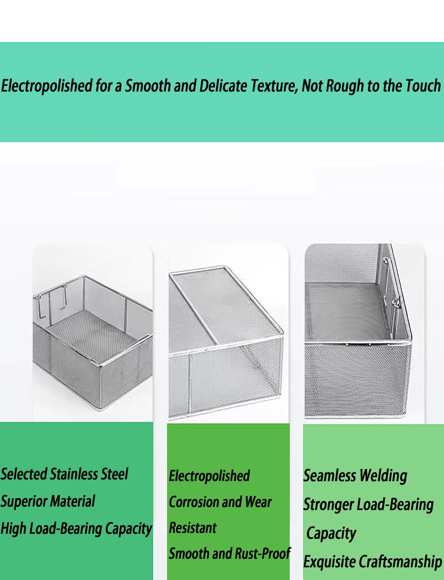 Cesta de malla de alambre de acero inoxidable, filtración y lavado industrial, filtro de malla fina para tamizado de laboratorio y limpieza de piezas, construcción duradera