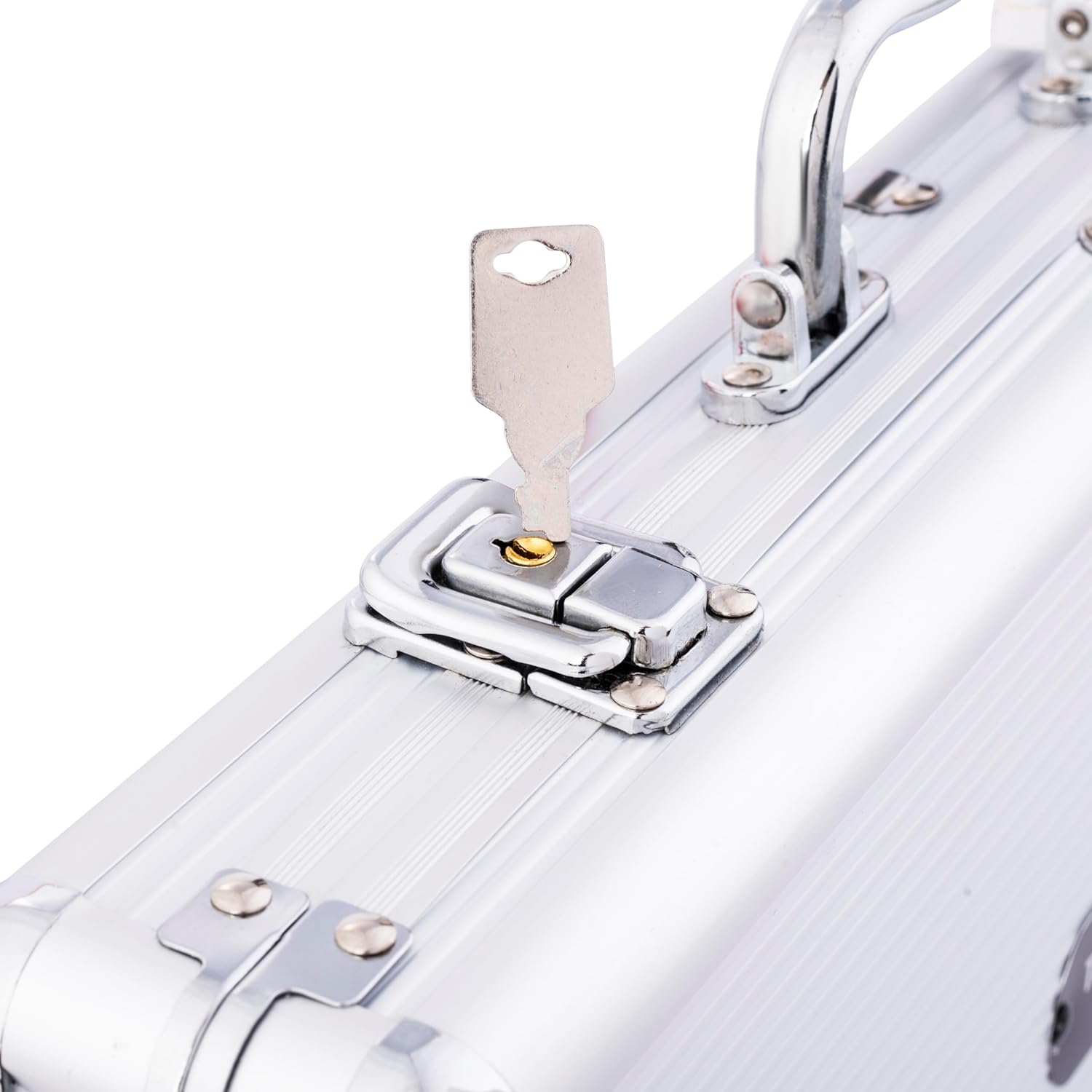 Engelhart - 320915 - Poker Set - Silver Metal Case - 500 11.5g Chips without Number + 2 Card Games, 1 Dealer Button, 5 Dice