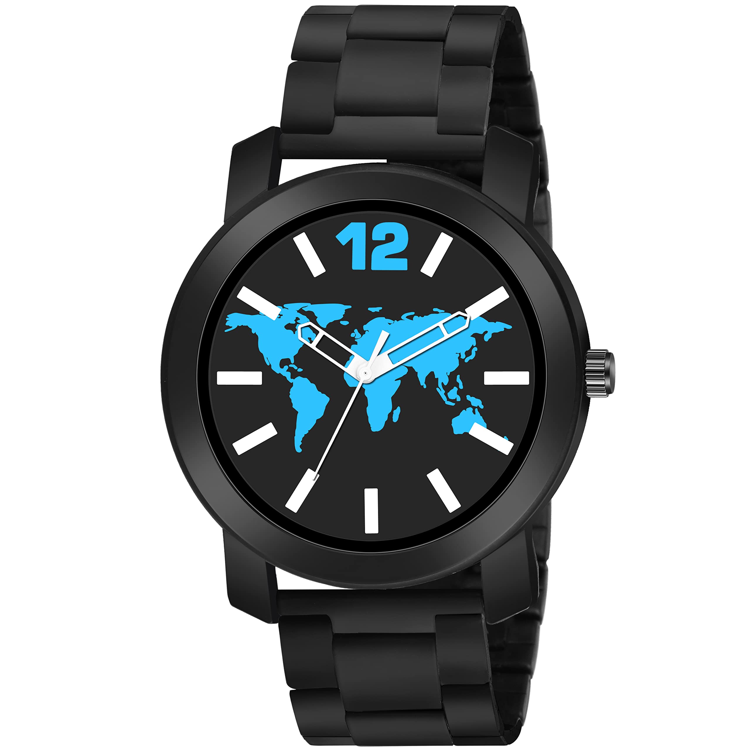 FROZIL Analog Universe Blue Map Dial Premium Black Metal Strap Watches for Men Watch for Man and Watch for Boys (B0C23LRYQ7) Amazon Price History, Amazon Price Tracker