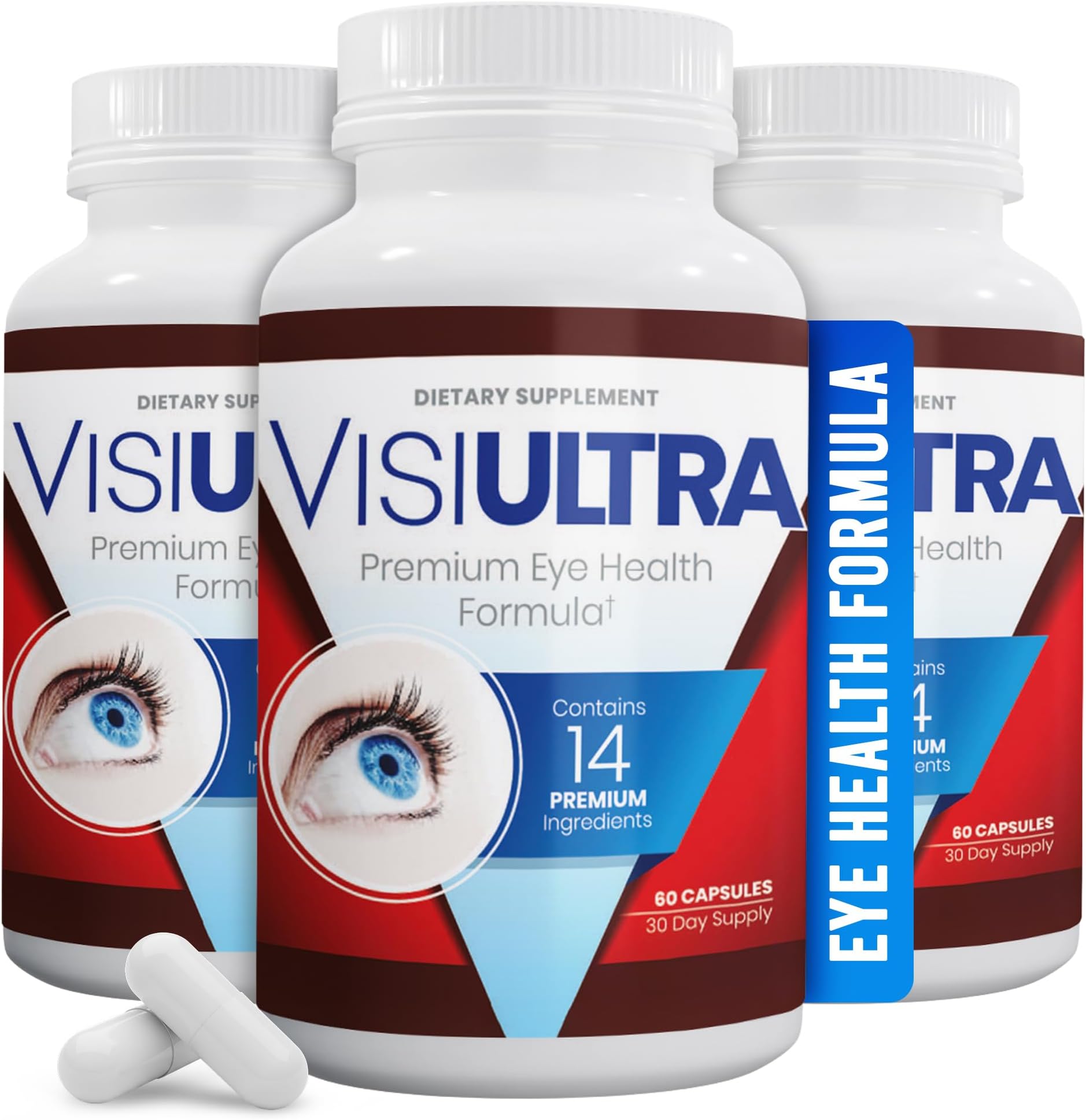 Eye Health Supplement – 14 Essential nutrients for Clear Vision, Blue Light Protection, and Long-Term Eye Health. Supports Clarity and Eye Wellness. 60 Capsules. (3 Pack)