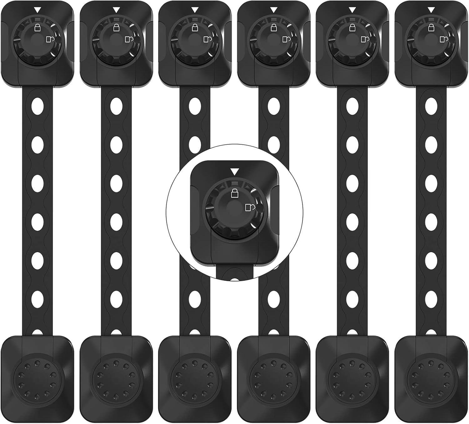 REDTRON Adjustable Child Safety Locks, 6Pcak Baby Proofing