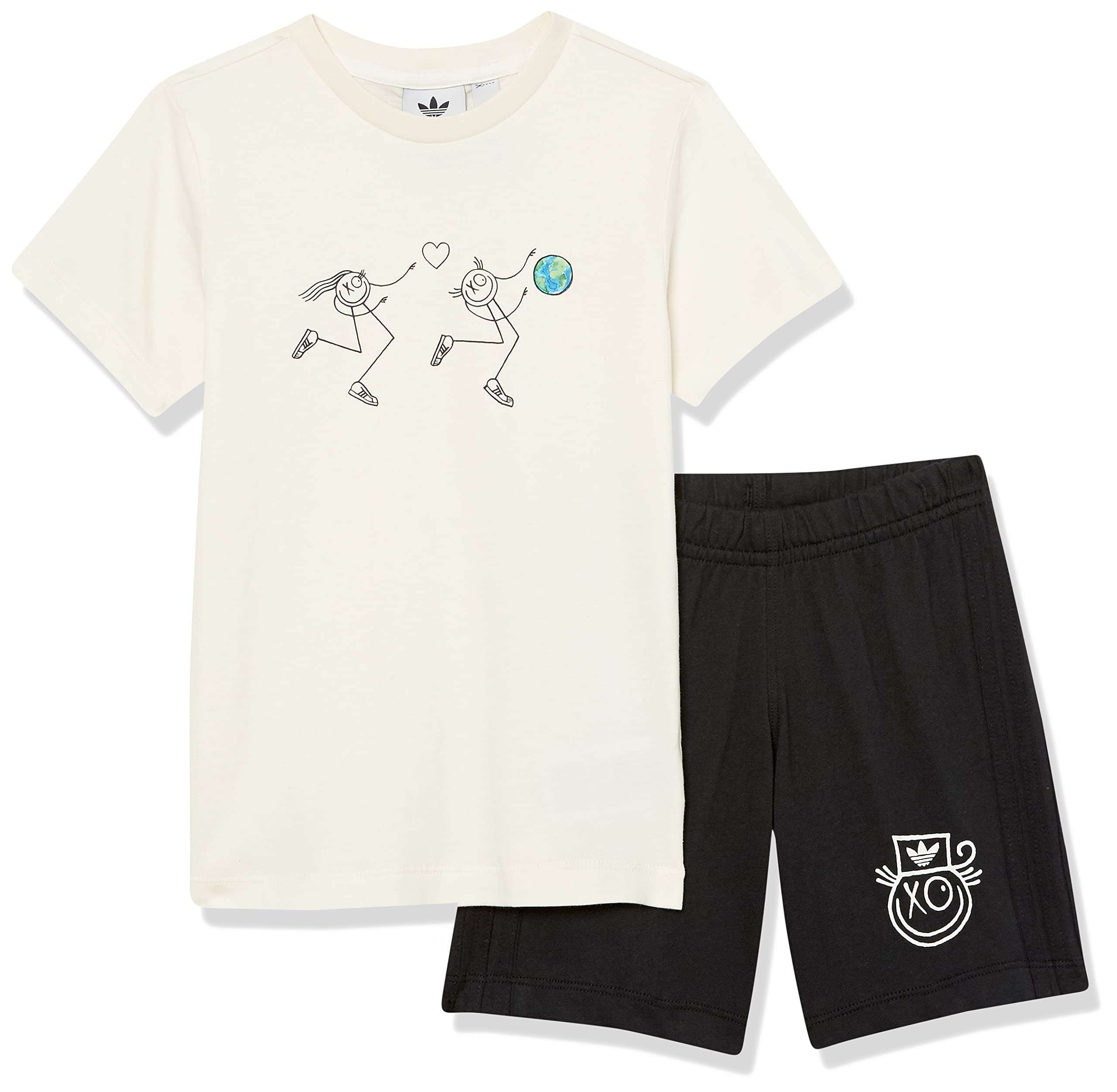 Short tee set non-dyed 4T ensemble short t-shirt graphique bébé