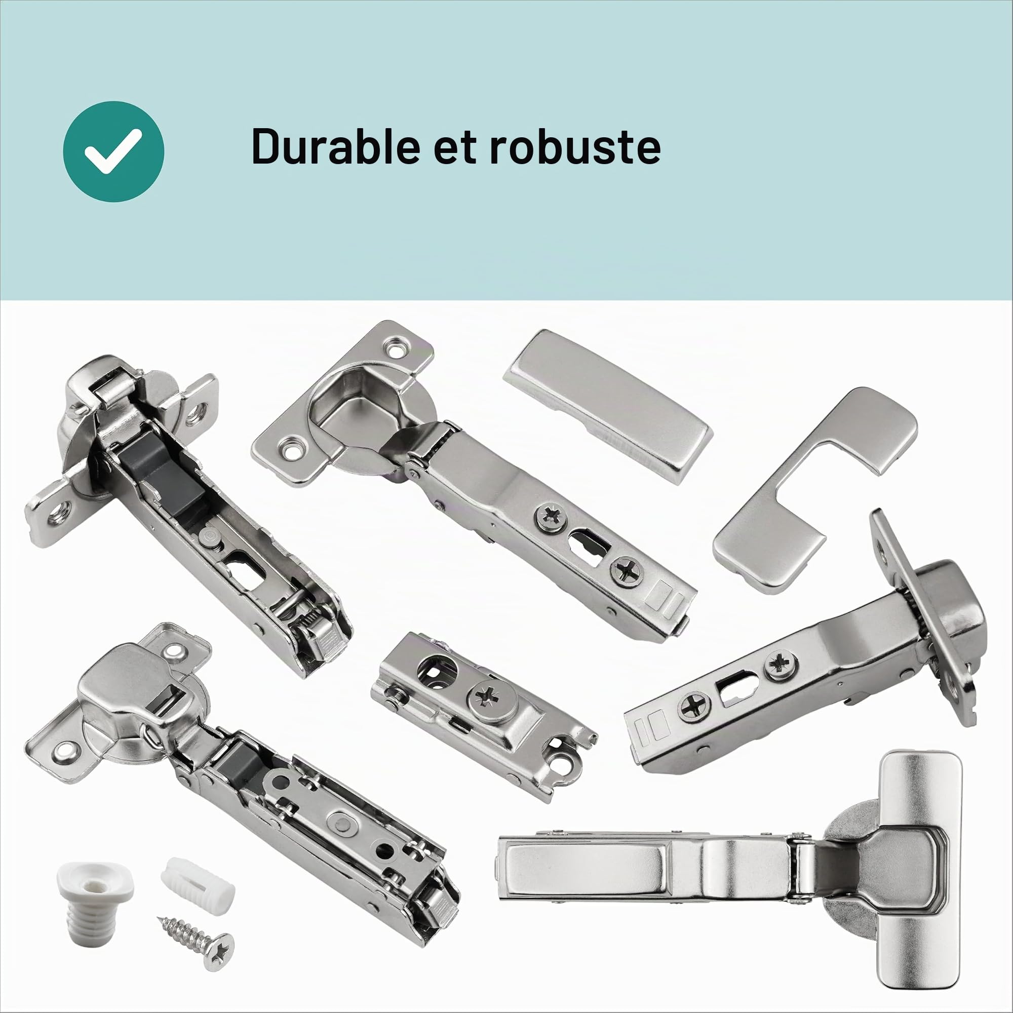 Lot de 4 charnières à fermeture amortie pour charnière Ikea Utrusta 110 | et Metod Kitchen avec amortisseur intégré - Avec instructions de montage (français non garanti)