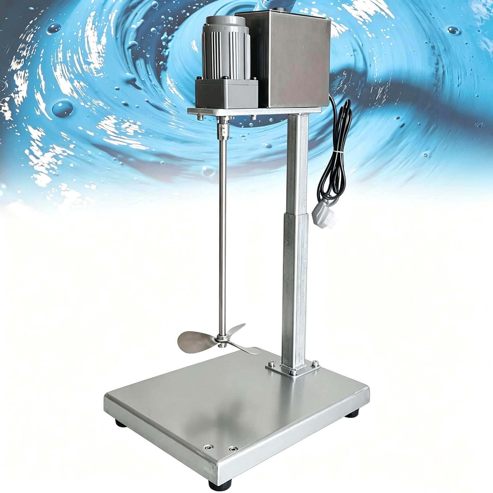 Miscelatore Elettrico Verticale per Vernici A 400 Giri/min, Macchina per Mescolare Vernici, Altezza Regolabile da 30 A 48 Cm, Lunghezza Albero di Miscelazione 37 Cm, per Officine, Fabbriche