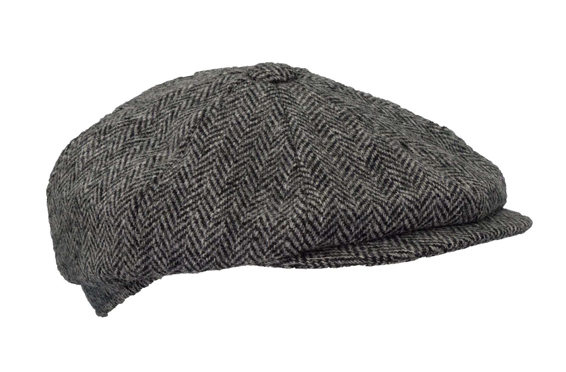 WALKER AND HAWKES - Harris Tweed 8-Panel Thomas Baker Boy Cap - Steel Grey - L (59cm)
