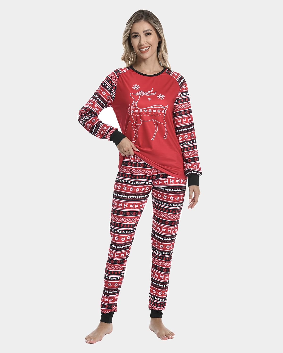 MyFav Matching Family Christmas Pajamas Set Soft Holiday Clothes Sleepwear