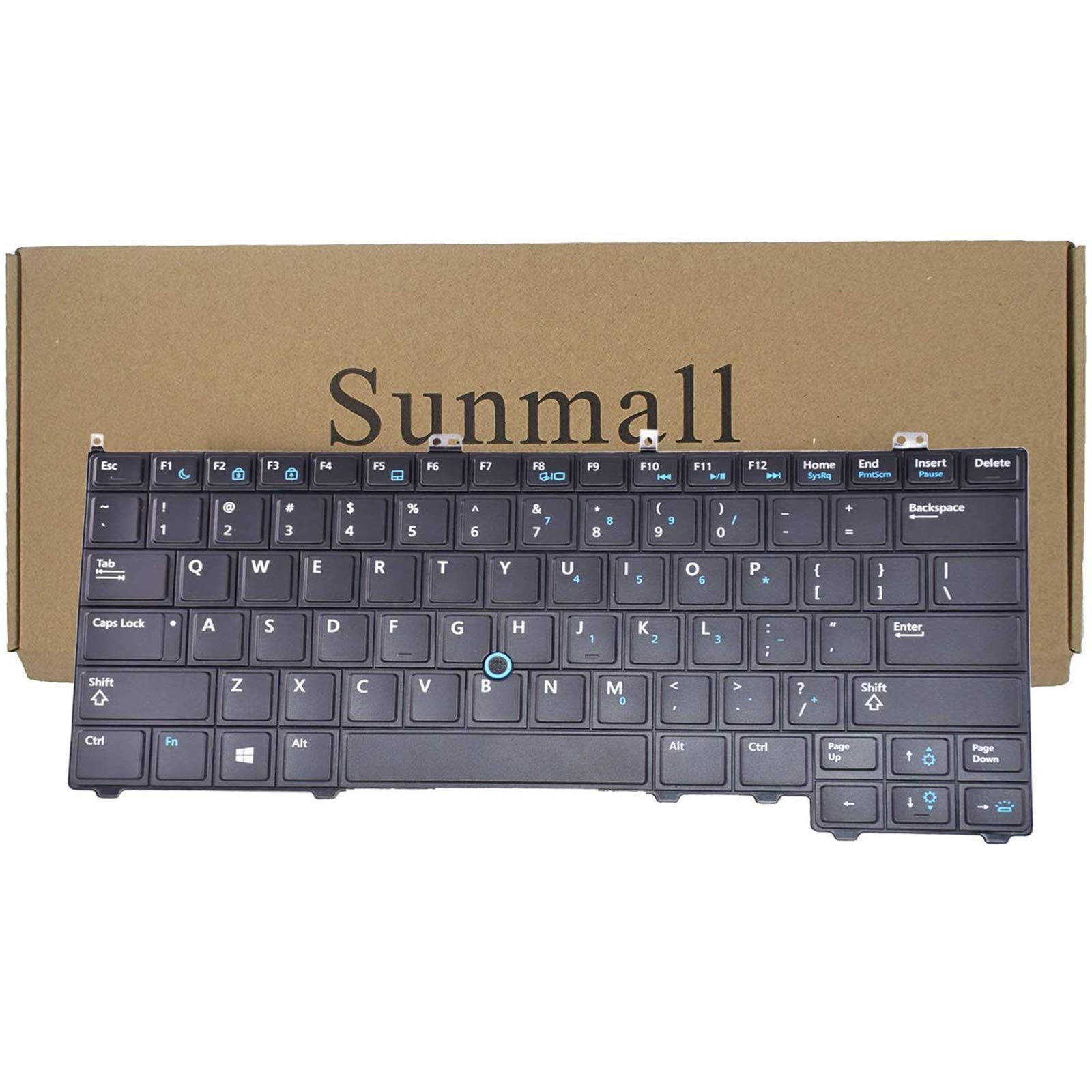 Backlit Keyboard Replacement with Pointer and Backit Compatible with Dell Latitude 14 7000 E7440 E7240 E7420 Series Black US Layout