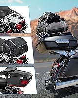 Vista 7 de Benlari Soporte de maletero desmontable cromado, 2 unidades, compatible con Harley Davidson Touring Street Glide Road King Road Glide Electra Glide