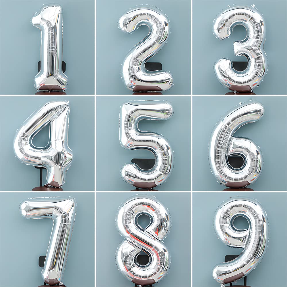 Foil Globo Número 5 Azul 40" (101cm), Inflable Helio o aire, Gigante Numeros 0-9, 10-19, 20-29, 30-100, Grande Globos Decoración para La Boda Aniversario y Cumpleaños Fiestas — view 62