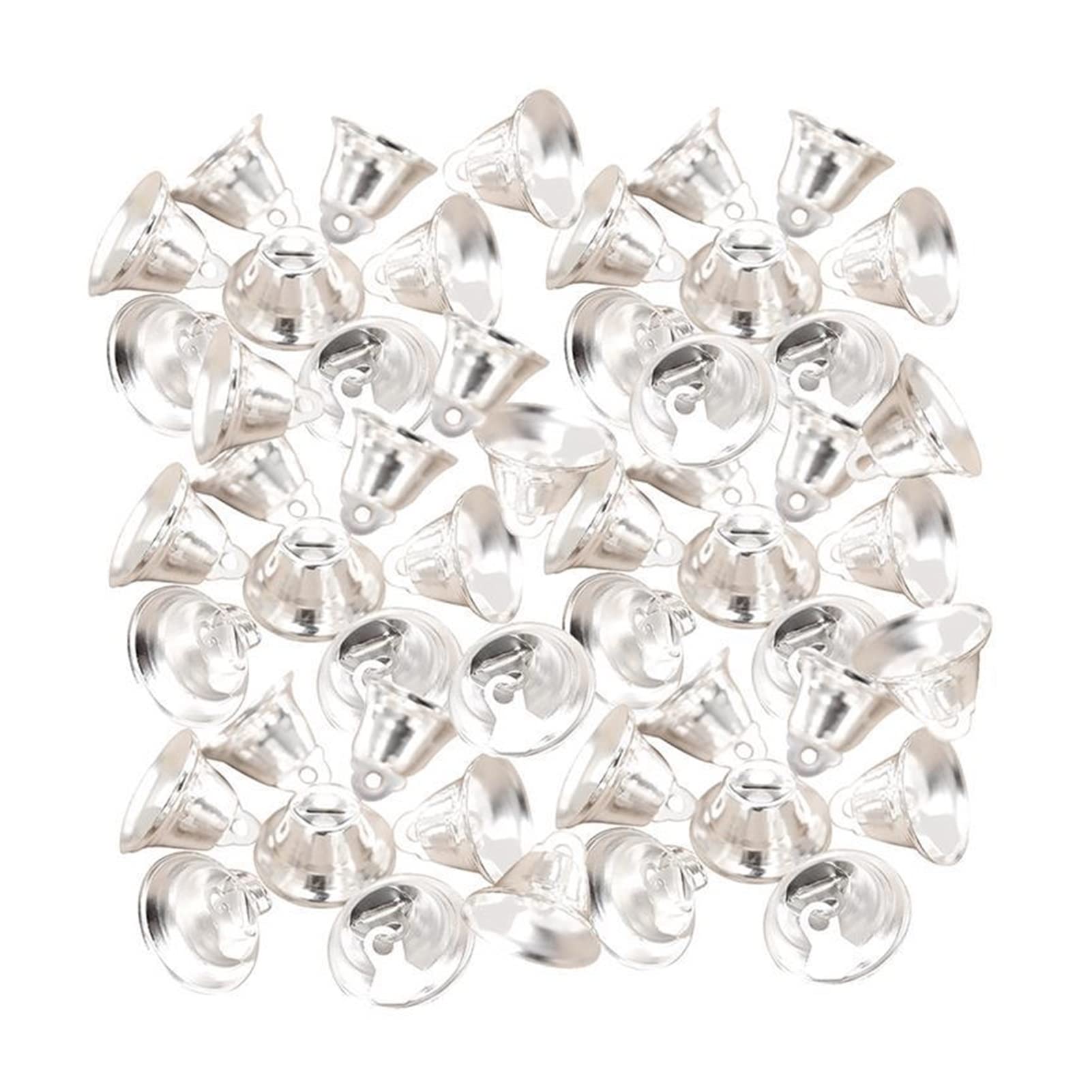 Piccole campane di Natale, campane appese di Natal Campane di Natale piccole Campane piccole carine da 50 pezzi(Silver)