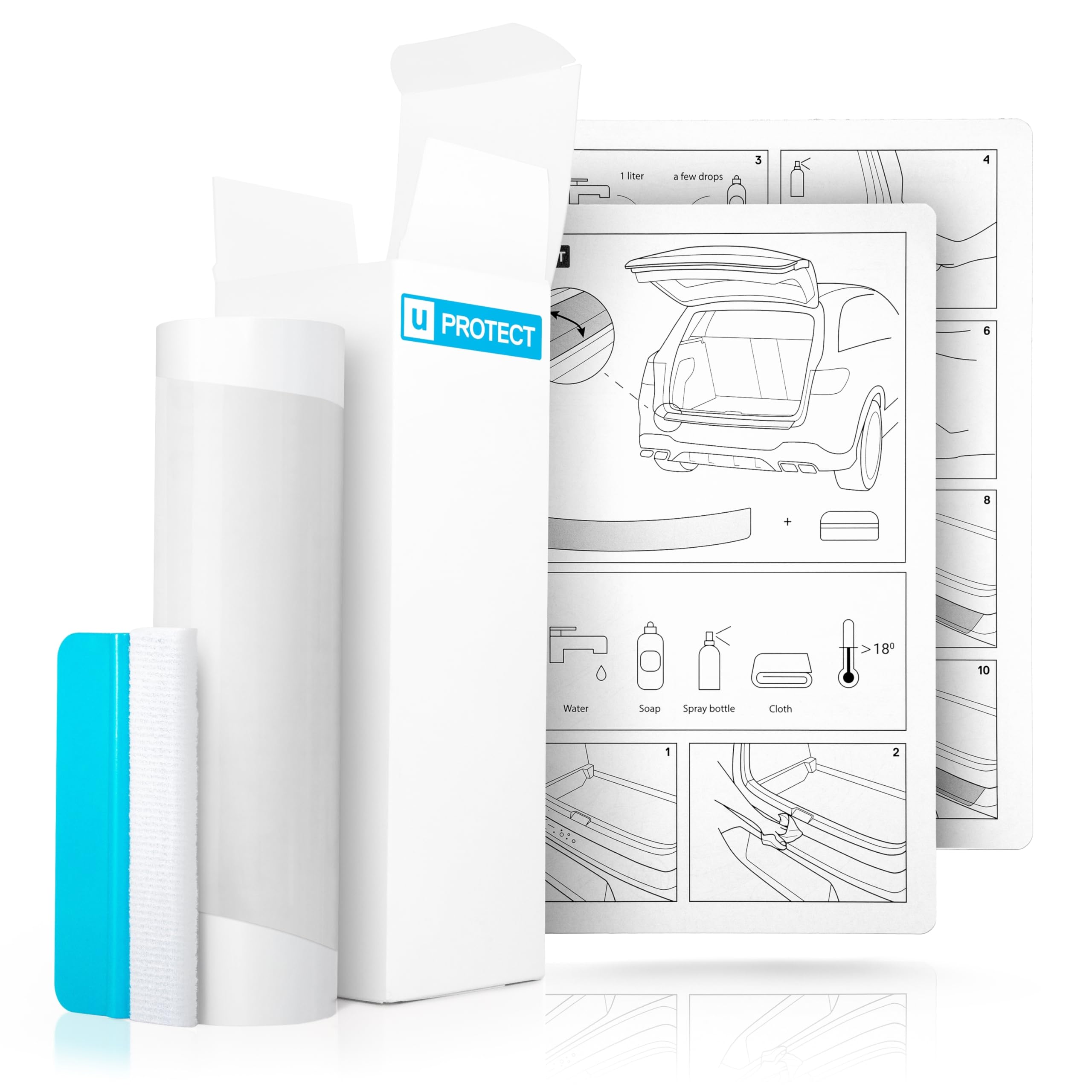 uProtect Pellicola Protettiva per Bordo di Carico Set completo per Skoda Kodiaq 2 (II) PS7 I 2023-2026 - Protezione Paraurti, antigraffio, per vernice - Trasparente Lucido