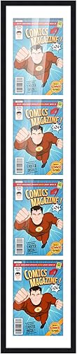 Miniatura 158 de Poster Palooza Marco de cómic con paspartú para 4 cómics de la era actual publicado después de 1985, marco de cómic negro para cómics de 6.875 x