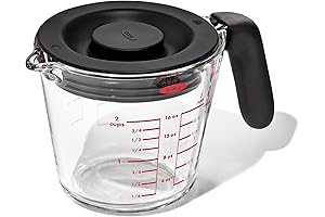 Efficient Measuring: OXO 2-Cup Glass Measuring Cup with Lid