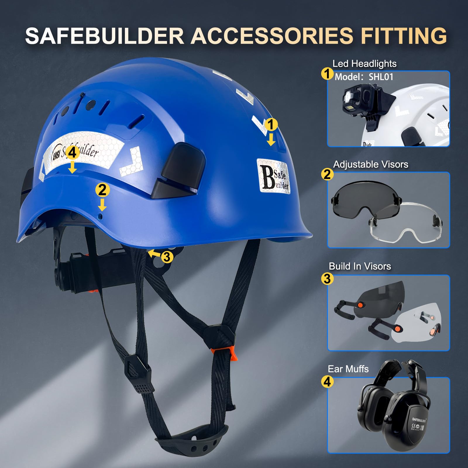 Budowlany kask ochronny ABS twardy kapelusz regulowany system wentylacji twarde czapki przemysłowe ochrona głowy roboczej dla mężczyzn certyfikat ANSI/ISEA Z89.1