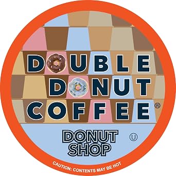 Double Donut Donut Shop Coffee Pods, Coffee Pods Donut Shop Medium Roast Blend, Single-Serve Pods for Keurig K Cup Brewer Machines, 24 Count Pack of 1
