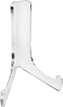 Clear Choice 3 inch high Single-Bend Acrylic Easel Stand |Table top, Display, Flat Plates, Photos, Place Cards, Slab Specimens, use for Weddings, Funerals or Birthdays | Clear 1