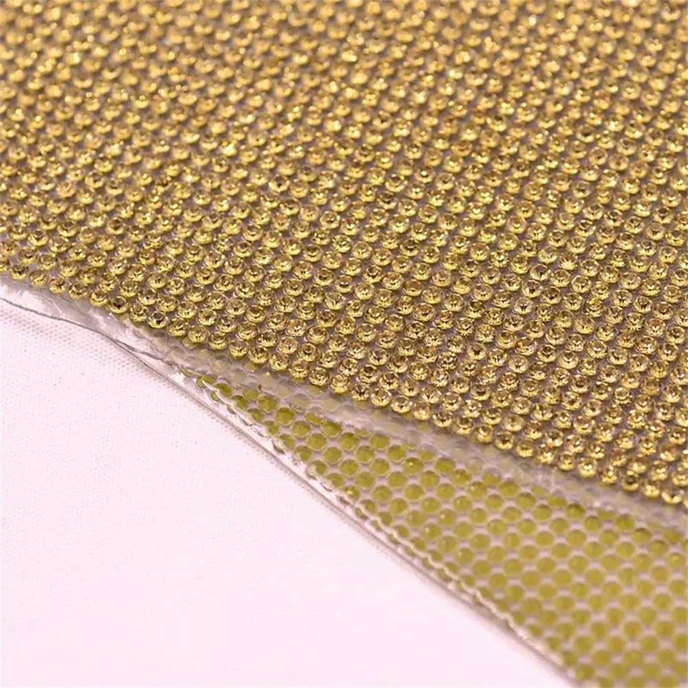 24 x 40 cm Topaze claire Hotfix Verre Strass Bordure en maille Cristal Feuilles de tissu Hot Fix Patchs Crystal AB Hotfix Design