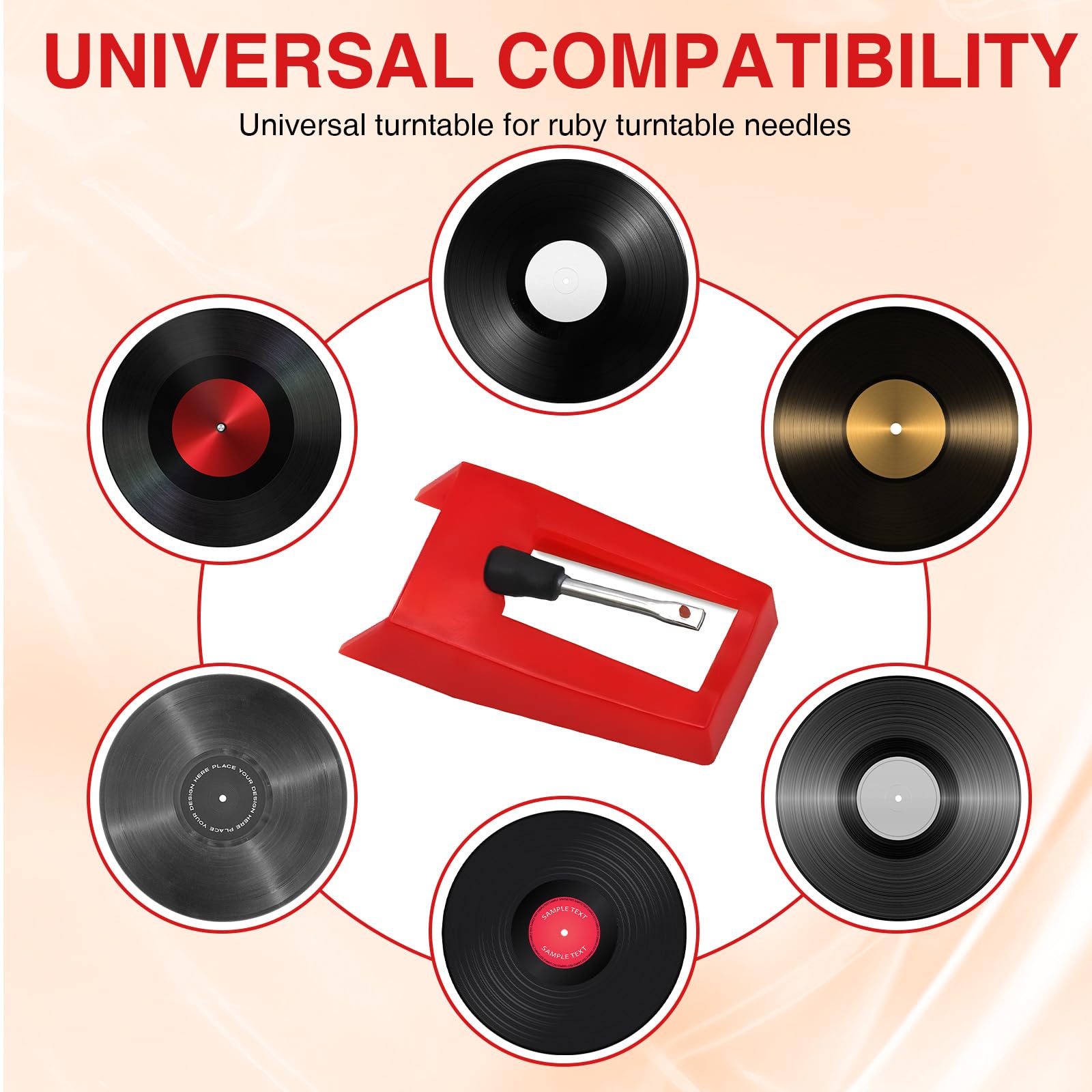 4 Pack Pointe de Lecture Aiguille Tourne-Disque Universel Platine Vinyle – Aiguille Diamant de Remplacement pour Platine Vinyle – Stylets Précis pour Une Expérience d’Écoute Optimale