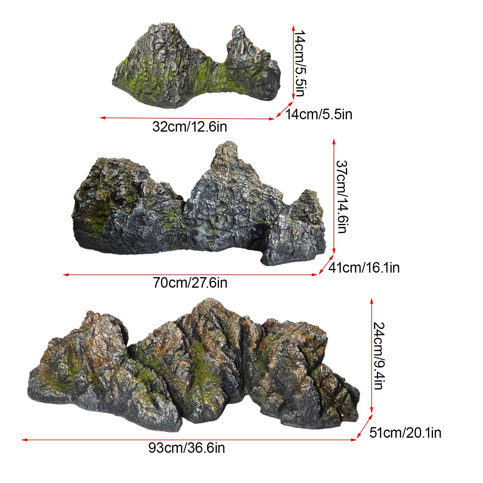 Faux rocher artificiel, Fake Rock, rock paysager de la forêt tropicale, Sculpture Aménagement, pour Jardin et Cour d'aménagement paysager décoration(32 * 14 * 14cm/12.6 * 5.5 * 5.5in)